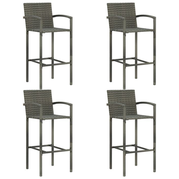 Ensemble de bar de jardin 5 pcs Gris - Photo n°7