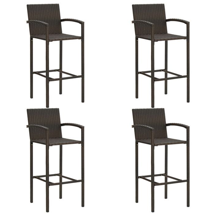 Ensemble de bar de jardin 5 pcs Marron 3 - Photo n°7