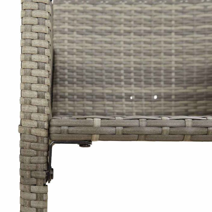 Ensemble de bar de jardin 5 pcs sans coussins gris poly rotin - Photo n°6