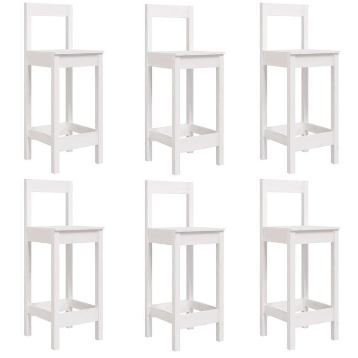 Ensemble de bar de jardin 7 pcs blanc bois de pin massif - Photo n°6