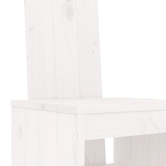 Ensemble de bar de jardin 9 pcs blanc bois de pin massif - Photo n°5