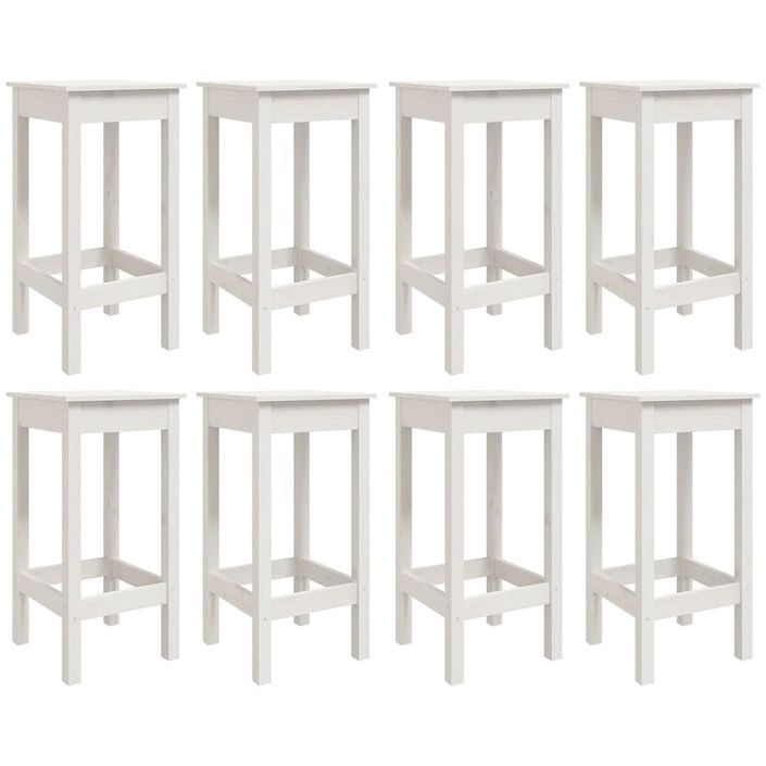 Ensemble de bar de jardin 9 pcs blanc bois de pin massif - Photo n°6