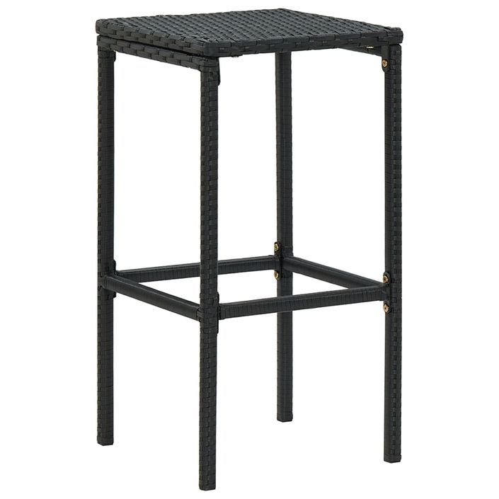 Ensemble de bar de jardin avec coussins 7 pcs Noir - Photo n°9