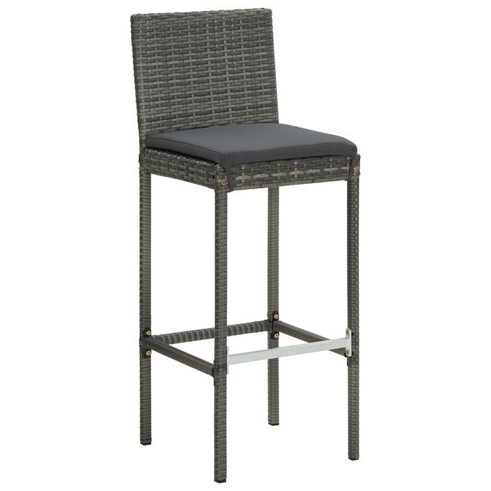 Ensemble de bar de jardin avec coussins 9 pcs Gris 2 - Photo n°7