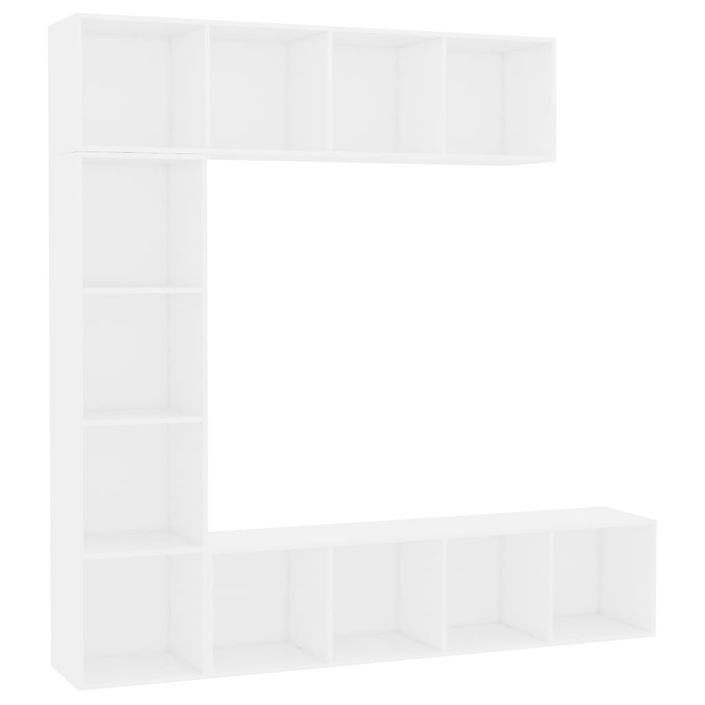 Ensemble de bibliothèque/meuble TV 3 pcs Blanc 180x30x180 cm - Photo n°2