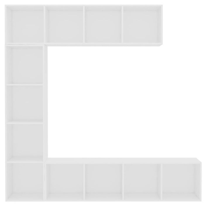 Ensemble de bibliothèque/meuble TV 3 pcs Blanc 180x30x180 cm - Photo n°4