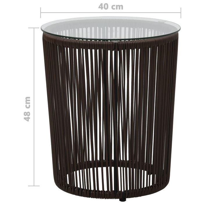 Ensemble de bistro 3 pcs avec coussins Rotin PVC Marron - Photo n°12