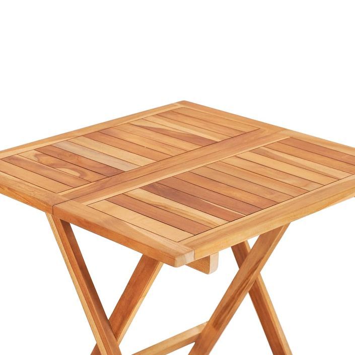 Ensemble de bistro 3 pcs avec coussins vert Bois de teck massif - Photo n°6