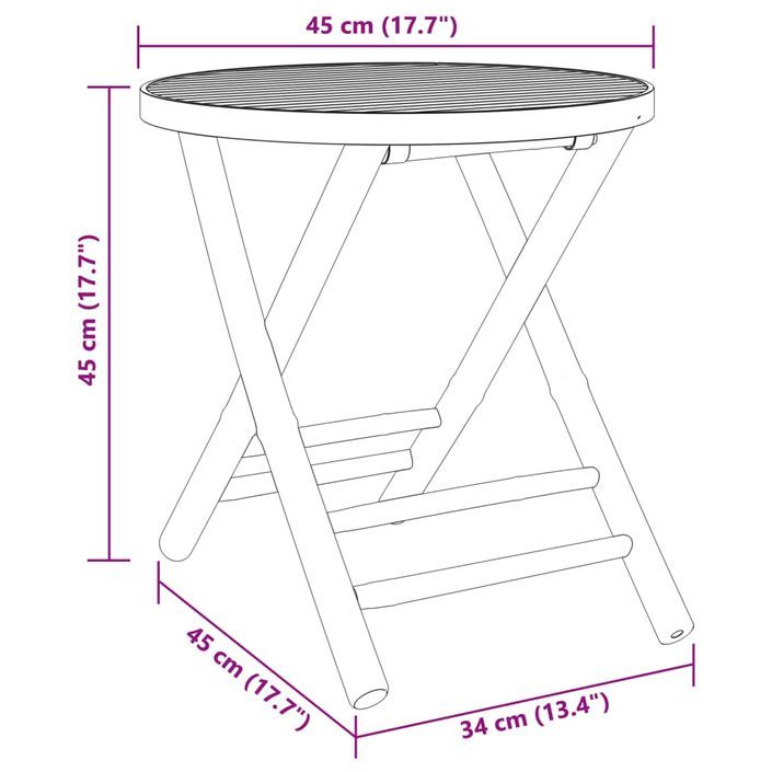 Ensemble de bistro 3 pcs bambou - Photo n°9