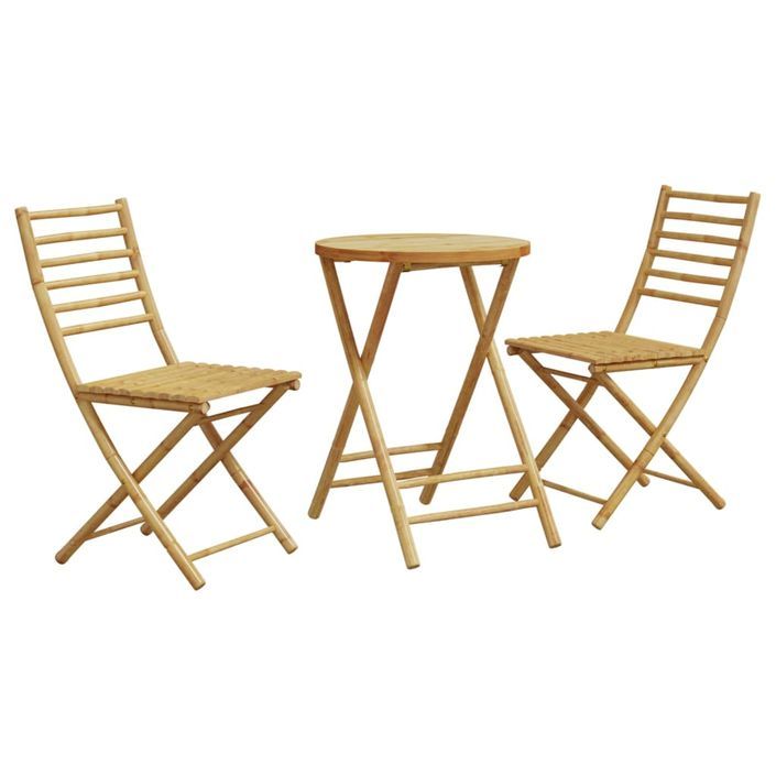 Ensemble de bistro 3 pcs bambou - Photo n°1