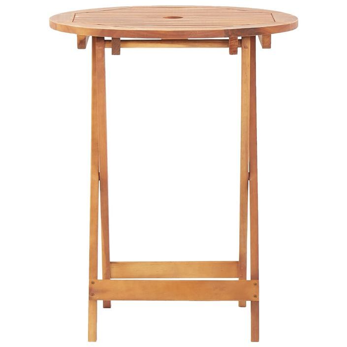 Ensemble de bistro 3 pcs beige polypropylène et bois massif - Photo n°6