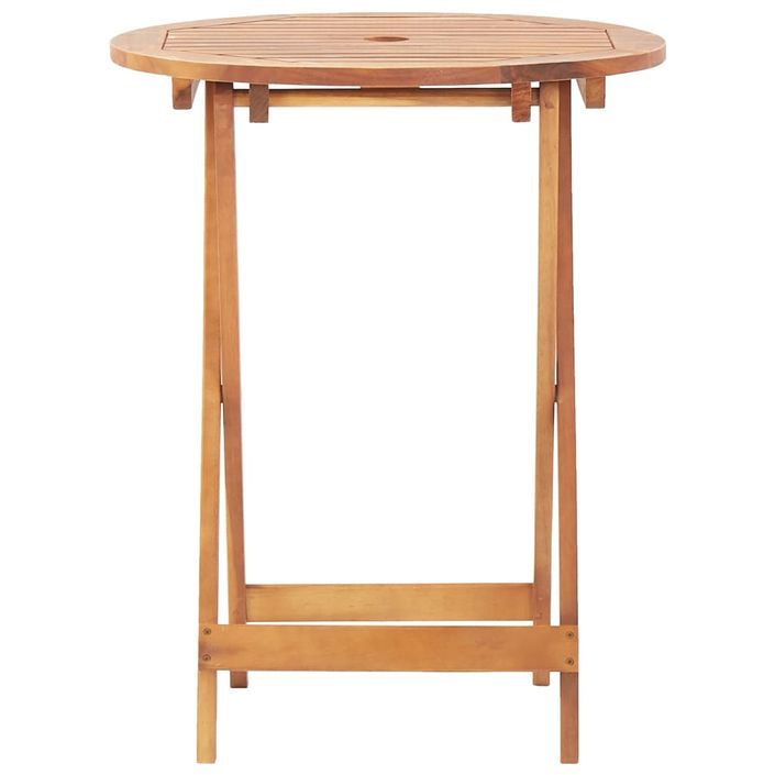 Ensemble de bistro 3 pcs beige polypropylène et bois massif - Photo n°6