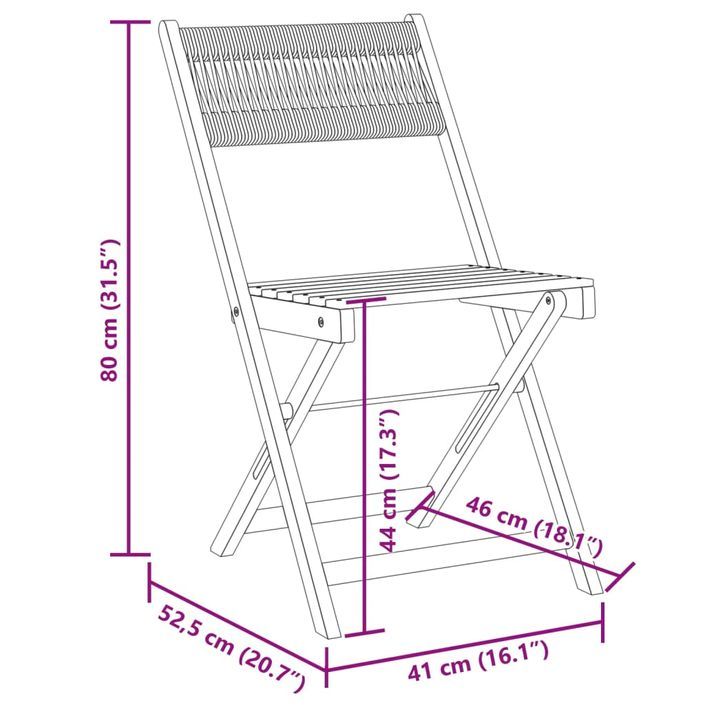 Ensemble de bistro 3 pcs gris polypropylène et bois massif - Photo n°12