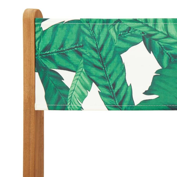 Ensemble de bistro 3 pcs motif de feuilles tissu et bois massif - Photo n°9