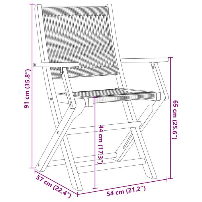 Ensemble de bistro 3 pcs noir polypropylène et bois massif - Photo n°12