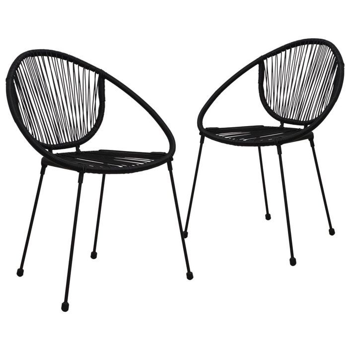 Ensemble de bistro 3 pcs Rotin PVC Noir - Photo n°5