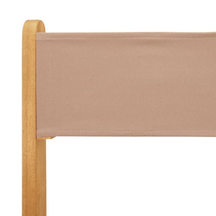 Ensemble de bistro 3 pcs taupe tissu et bois massif - Photo n°9