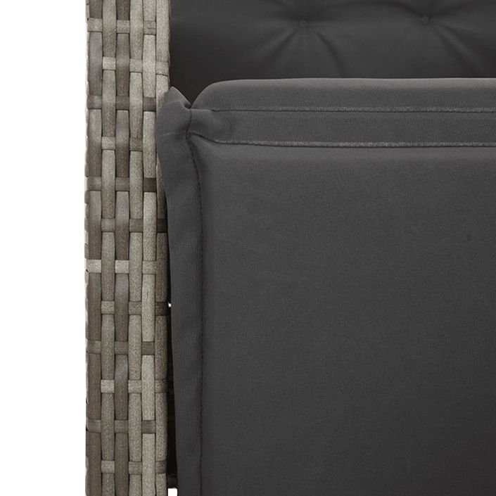 Ensemble de bistro de jardin 11 pcs coussins gris poly rotin - Photo n°5