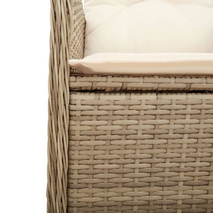 Ensemble de bistro de jardin 3 pcs coussins beige poly rotin - Photo n°6