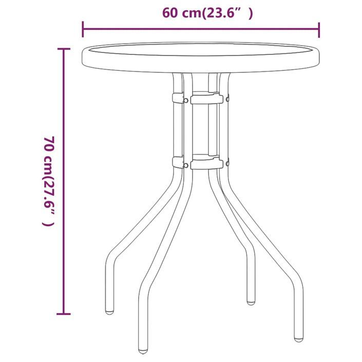 Ensemble de bistro de jardin 3 pcs Gris - Photo n°11