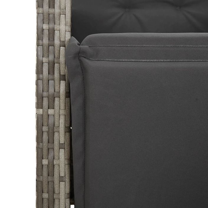 Ensemble de bistro de jardin 5 pcs coussins gris poly rotin - Photo n°5