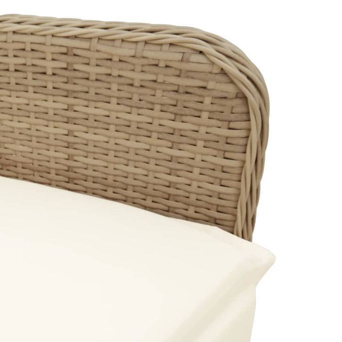 Ensemble de bistro de jardin 9 pcs coussins beige poly rotin - Photo n°8