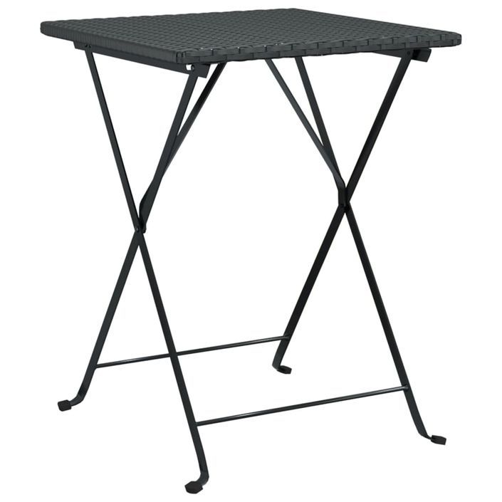 Ensemble de bistro pliable 3 pcs Noir Résine tressée - Photo n°5