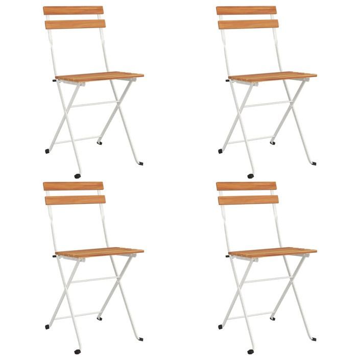 Ensemble de bistro pliable 5 pcs Bois d'acacia solide et acier - Photo n°4