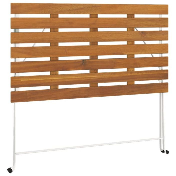 Ensemble de bistro pliable 5 pcs Bois d'acacia solide et acier - Photo n°9