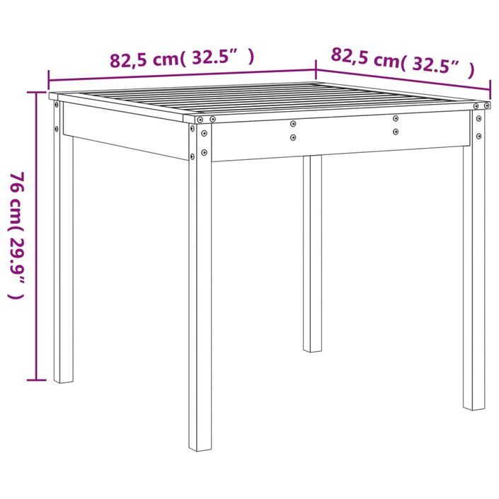 Ensemble de bistrot de jardin 3 pcs noir bois de pin massif - Photo n°9