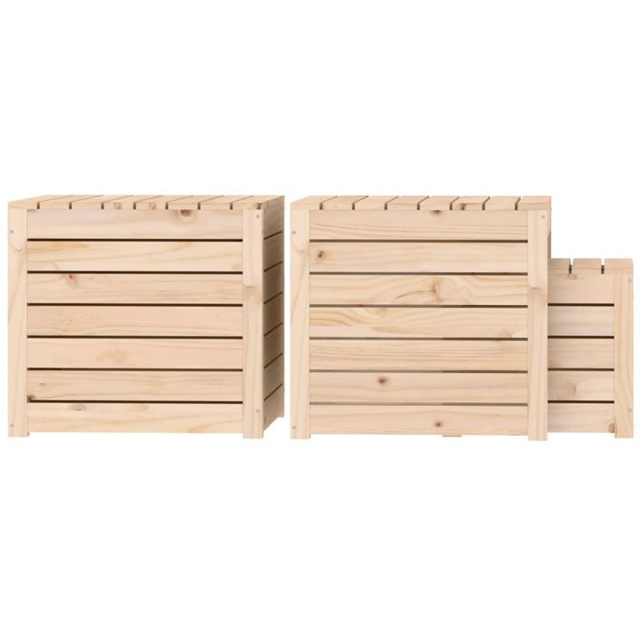 Ensemble de boîtes de jardin 3 pcs bois de pin massif - Photo n°7