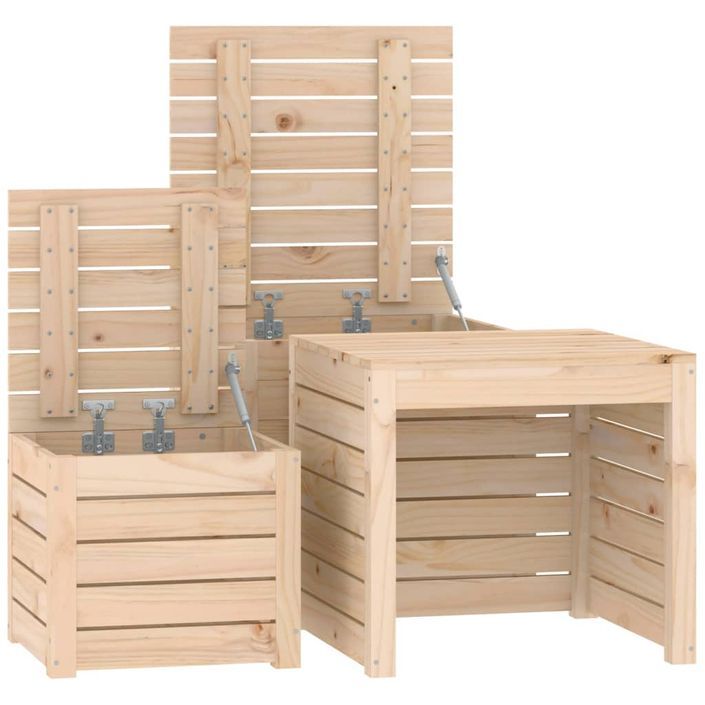 Ensemble de boîtes de jardin 3 pcs bois de pin massif - Photo n°8