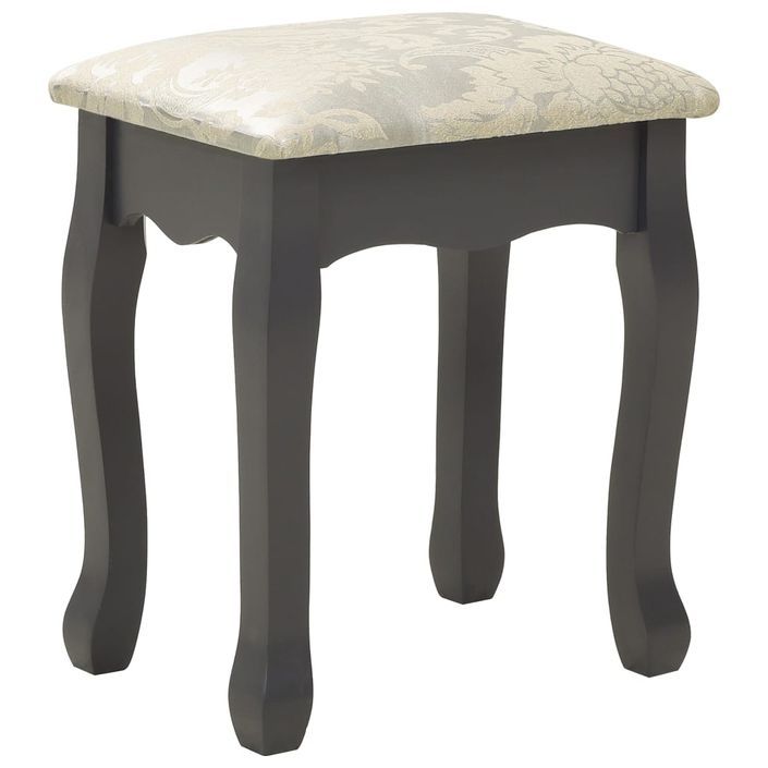 Ensemble de coiffeuse avec tabouret Gris 100x40x146cm Paulownia - Photo n°10