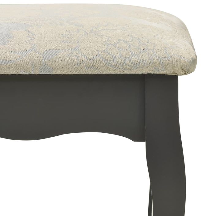 Ensemble de coiffeuse avec tabouret Gris 100x40x146cm Paulownia - Photo n°11