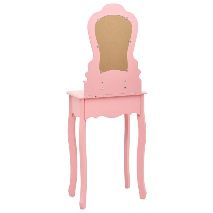 Ensemble de coiffeuse avec tabouret Rose 50x59x136 cm Paulownia - Photo n°5