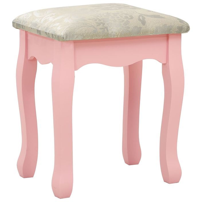 Ensemble de coiffeuse avec tabouret Rose 50x59x136 cm Paulownia - Photo n°9