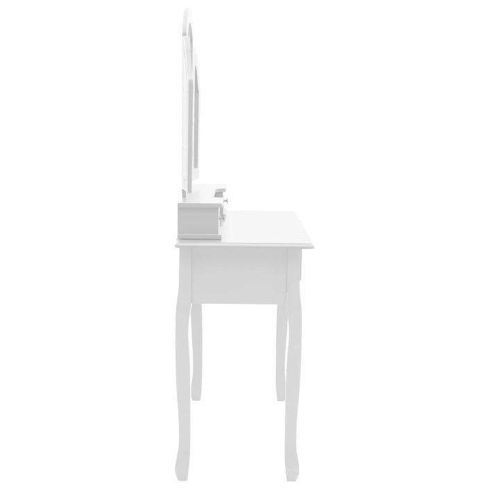 Ensemble de coiffeuse et tabouret Blanc 100x40x146 cm Paulownia - Photo n°5