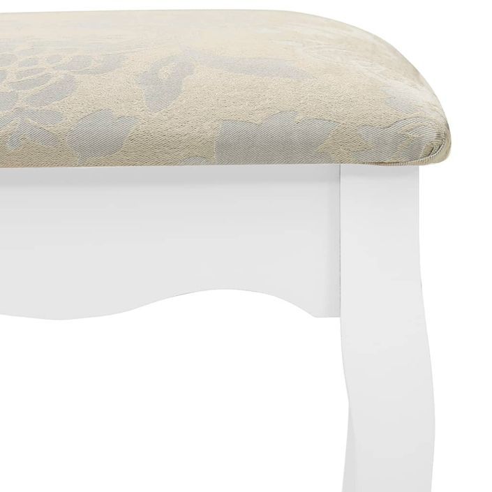 Ensemble de coiffeuse et tabouret Blanc 100x40x146 cm Paulownia - Photo n°11