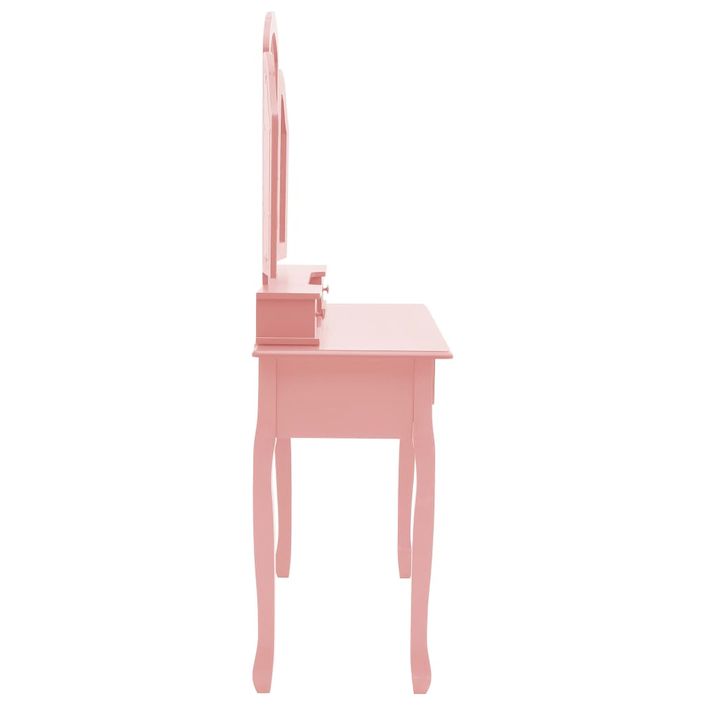 Ensemble de coiffeuse et tabouret Rose 100x40x146 cm Paulownia - Photo n°5