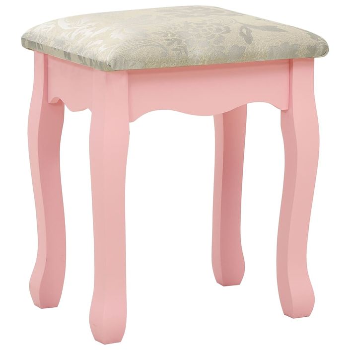 Ensemble de coiffeuse et tabouret Rose 100x40x146 cm Paulownia - Photo n°10