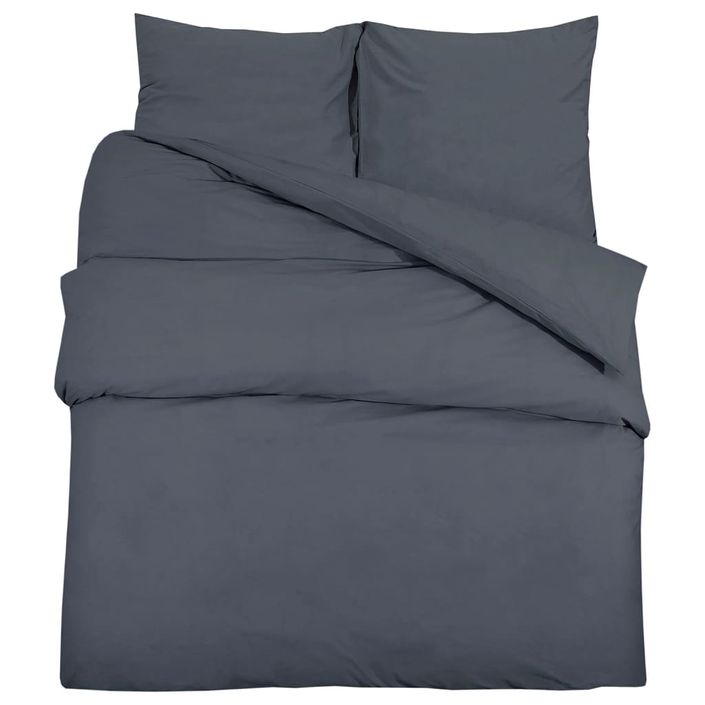 Ensemble de housse de couette Anthracite 155x220 cm Microfibre - Photo n°2