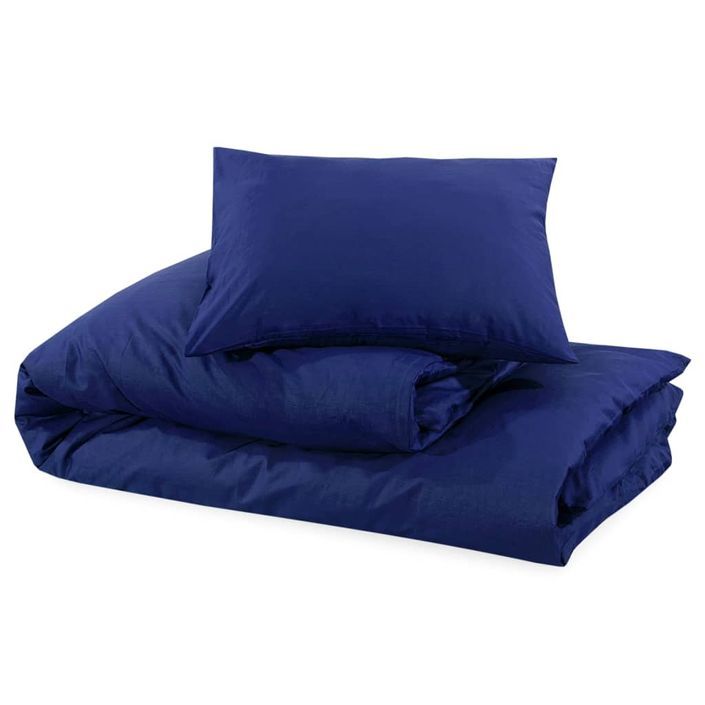 Ensemble de housse de couette Bleu marine 140x200 cm Microfibre - Photo n°6