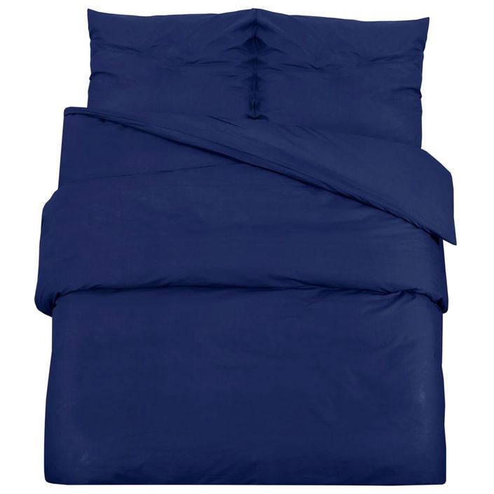 Ensemble de housse de couette Bleu marine 200x220 cm Microfibre - Photo n°2