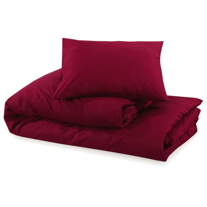 Ensemble de housse de couette Bordeaux 200x200 cm Microfibre - Photo n°6