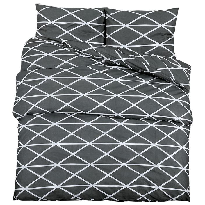 Ensemble de housse de couette Gris 140x200 cm Coton - Photo n°2