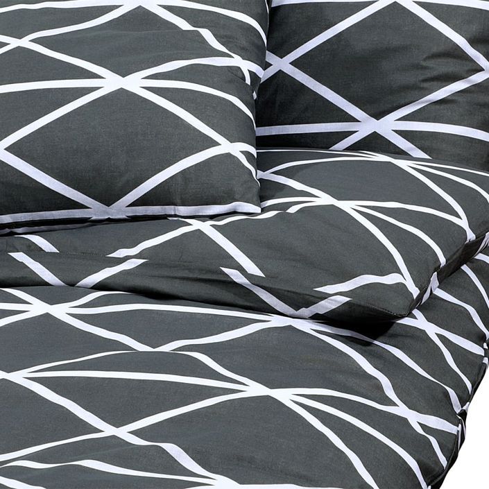 Ensemble de housse de couette Gris 140x200 cm Coton - Photo n°4