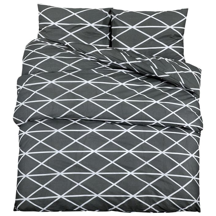 Ensemble de housse de couette Gris 140x200 cm Coton - Photo n°2
