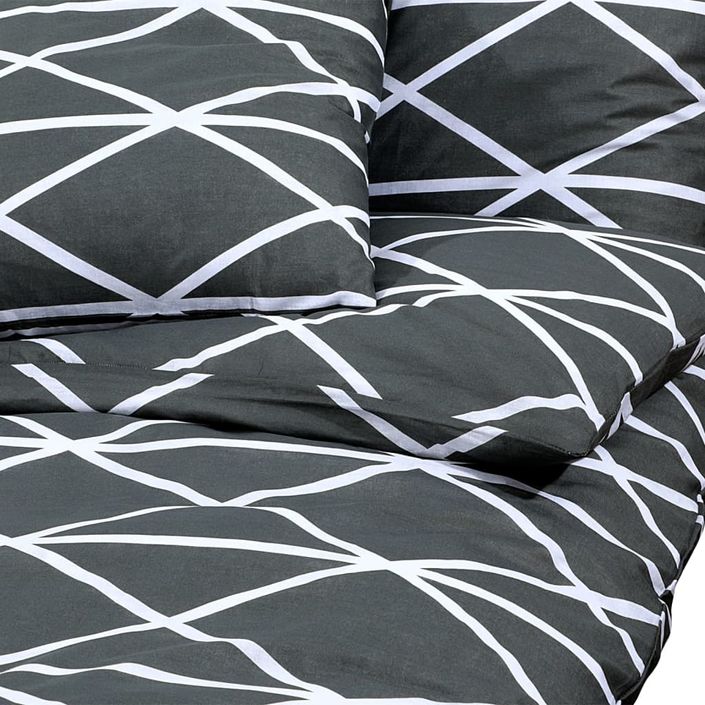 Ensemble de housse de couette Gris 140x200 cm Coton - Photo n°4