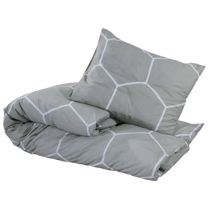 Ensemble de housse de couette Gris 260x220 cm Coton - Photo n°3