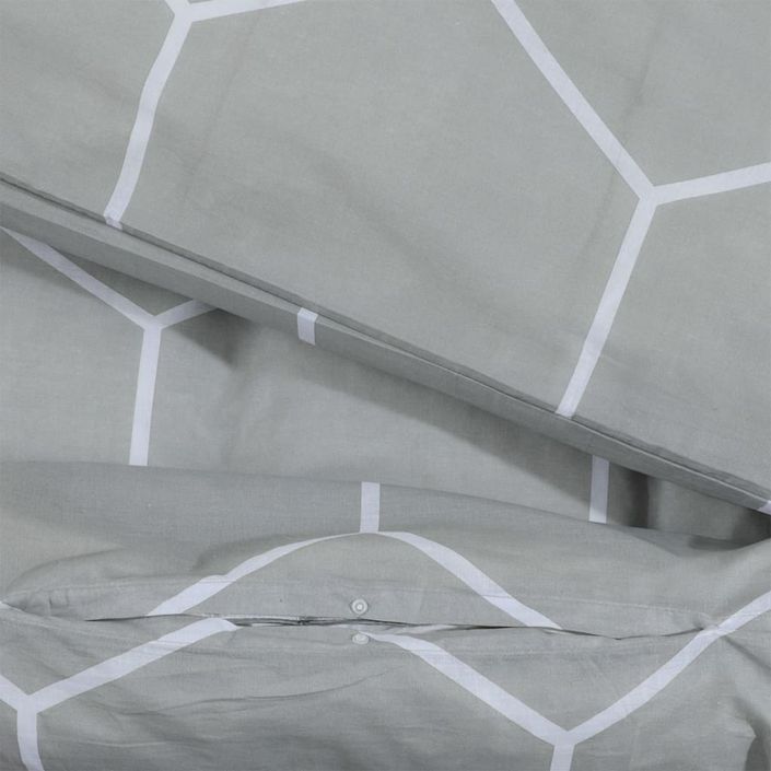 Ensemble de housse de couette Gris 260x220 cm Coton - Photo n°4